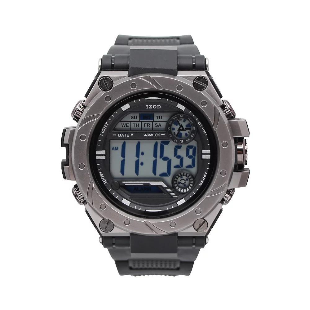 IZOD Mens Black Digital Watch with Black Silicone Strap - IZO7067KL Product Image