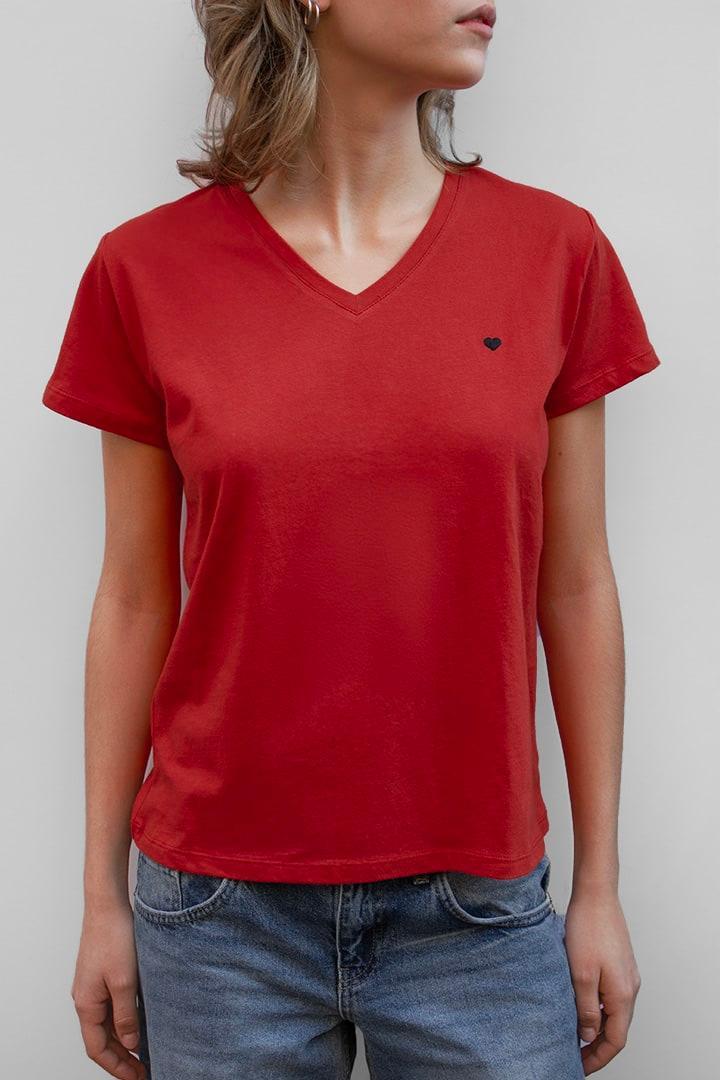 Heart v neckline t-shirt Product Image