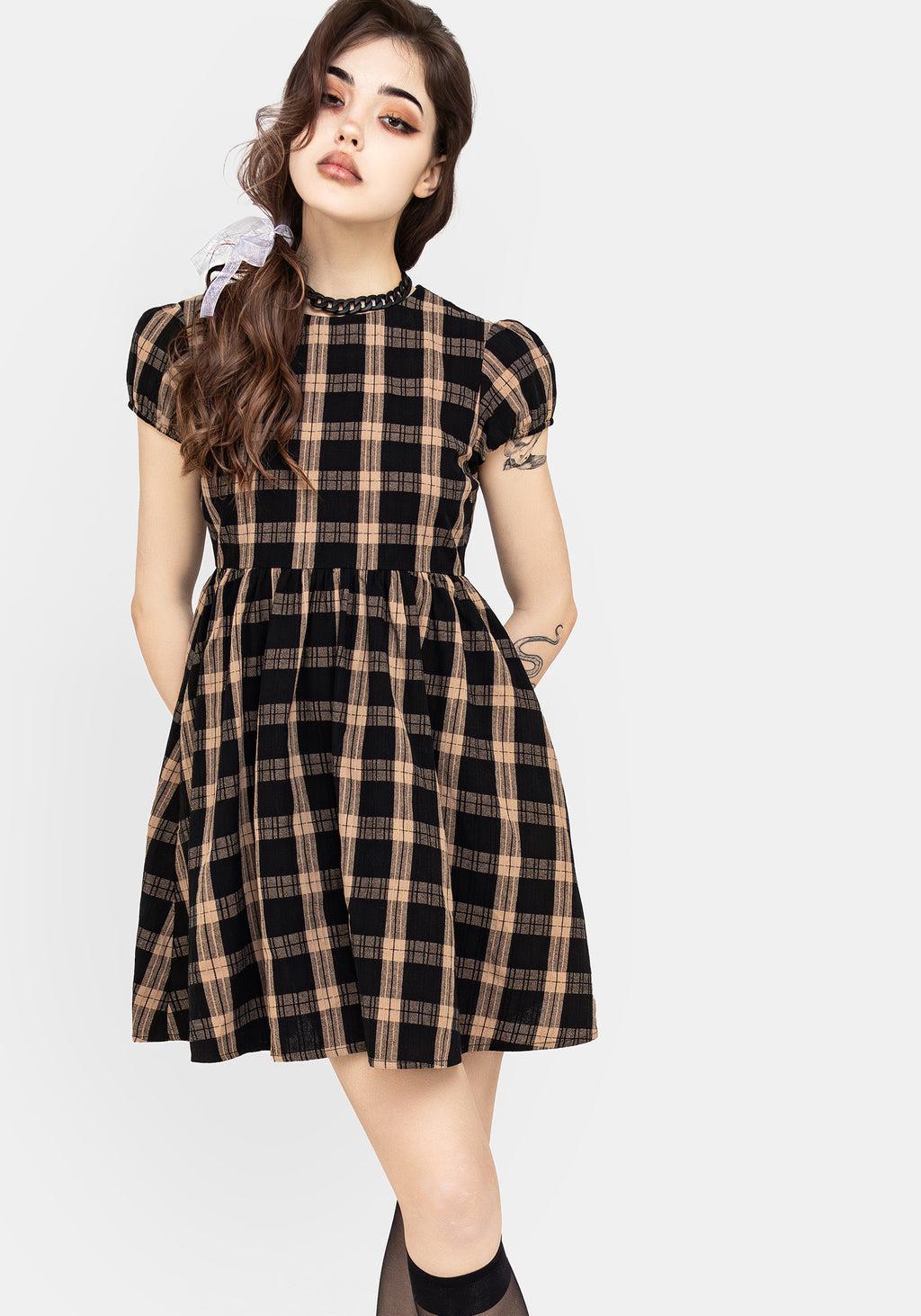 Backspace Check Mini Skater Dress Product Image