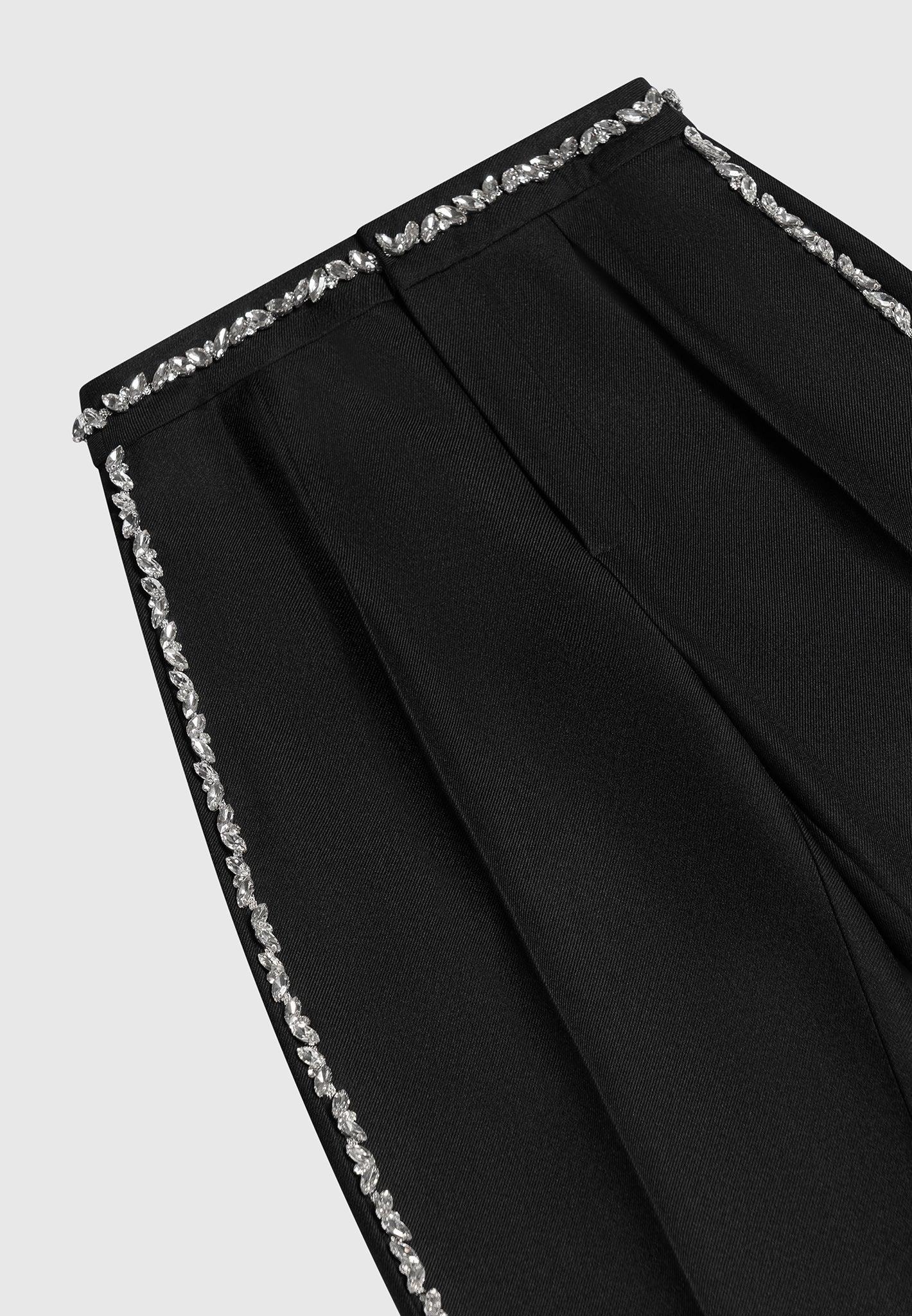 Embellished Tailored Trousers - Black Female Product Image