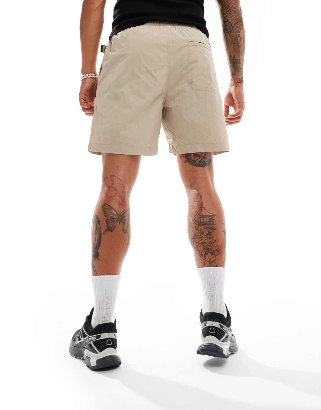 Dickies Jackson tape belt shorts in beige  Product Image