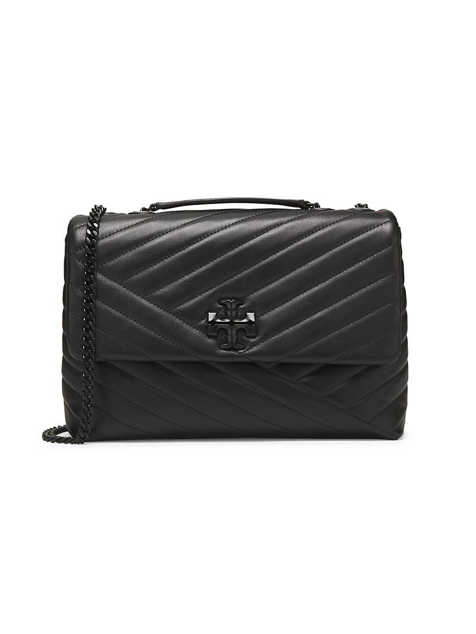 Womens Large Kira Chevron Leather Shoulder Bag Product Image