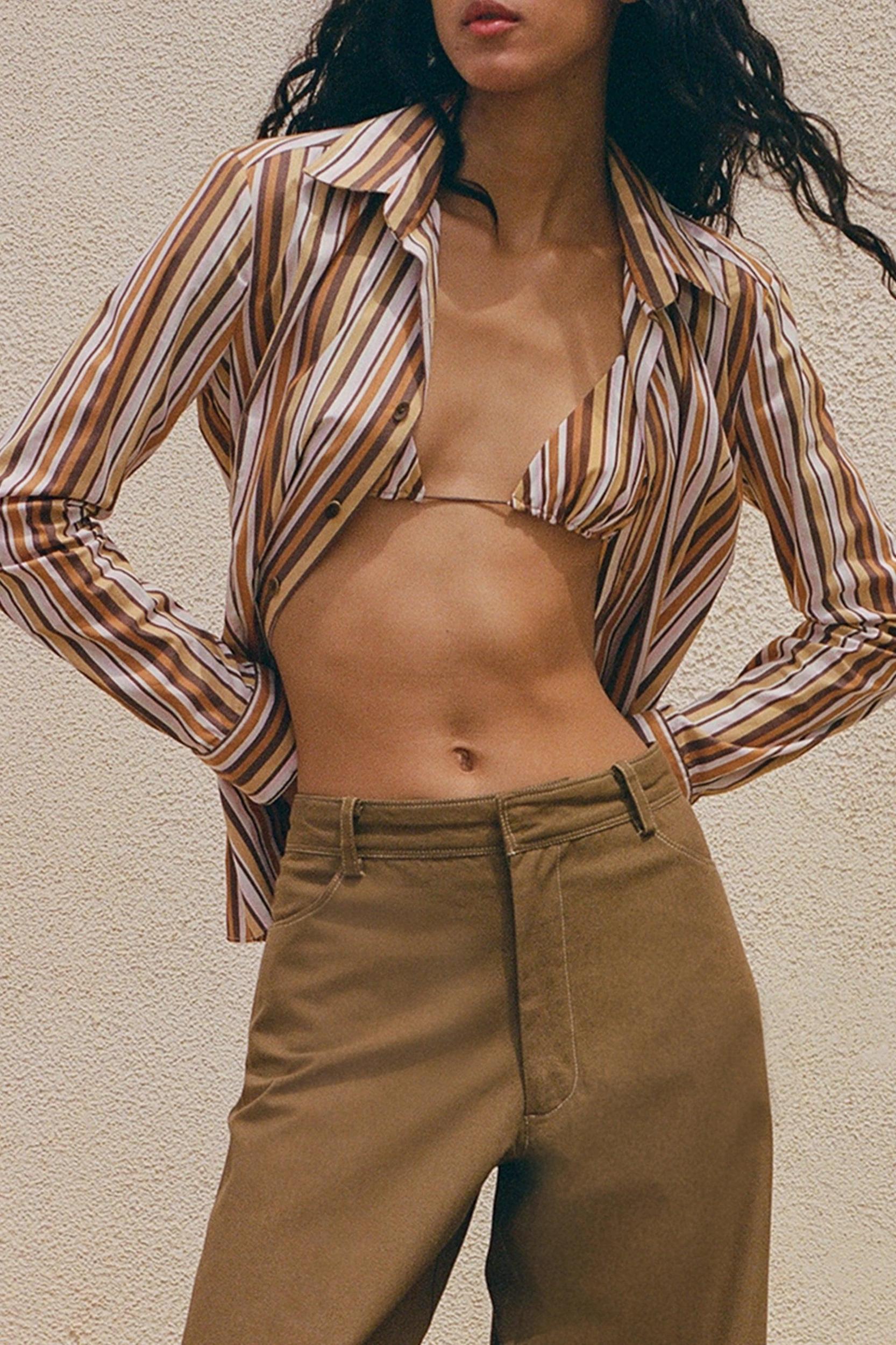 En Vau Shirt Terracotta Stripe - Final Sale Product Image