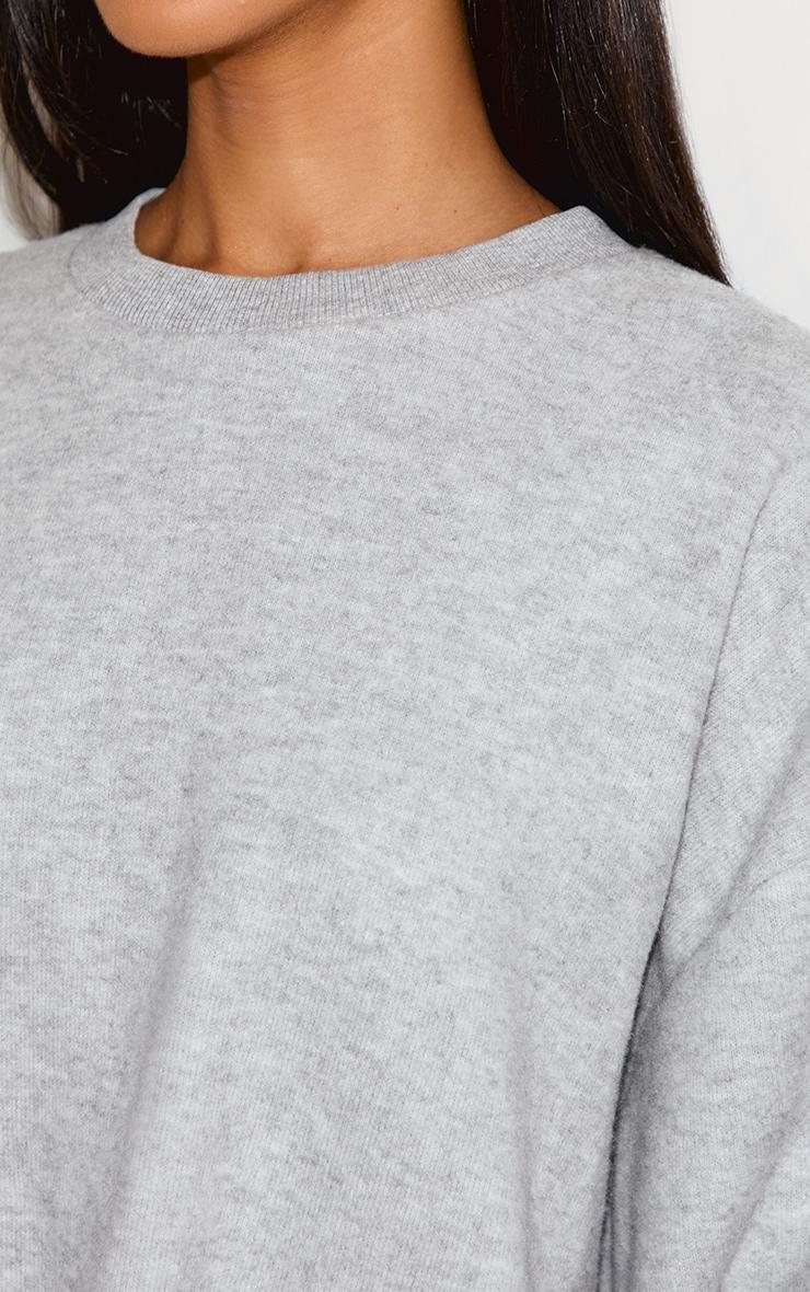 Petite Ash Grey Soft Touch Oversized Sweatshirt Product Image