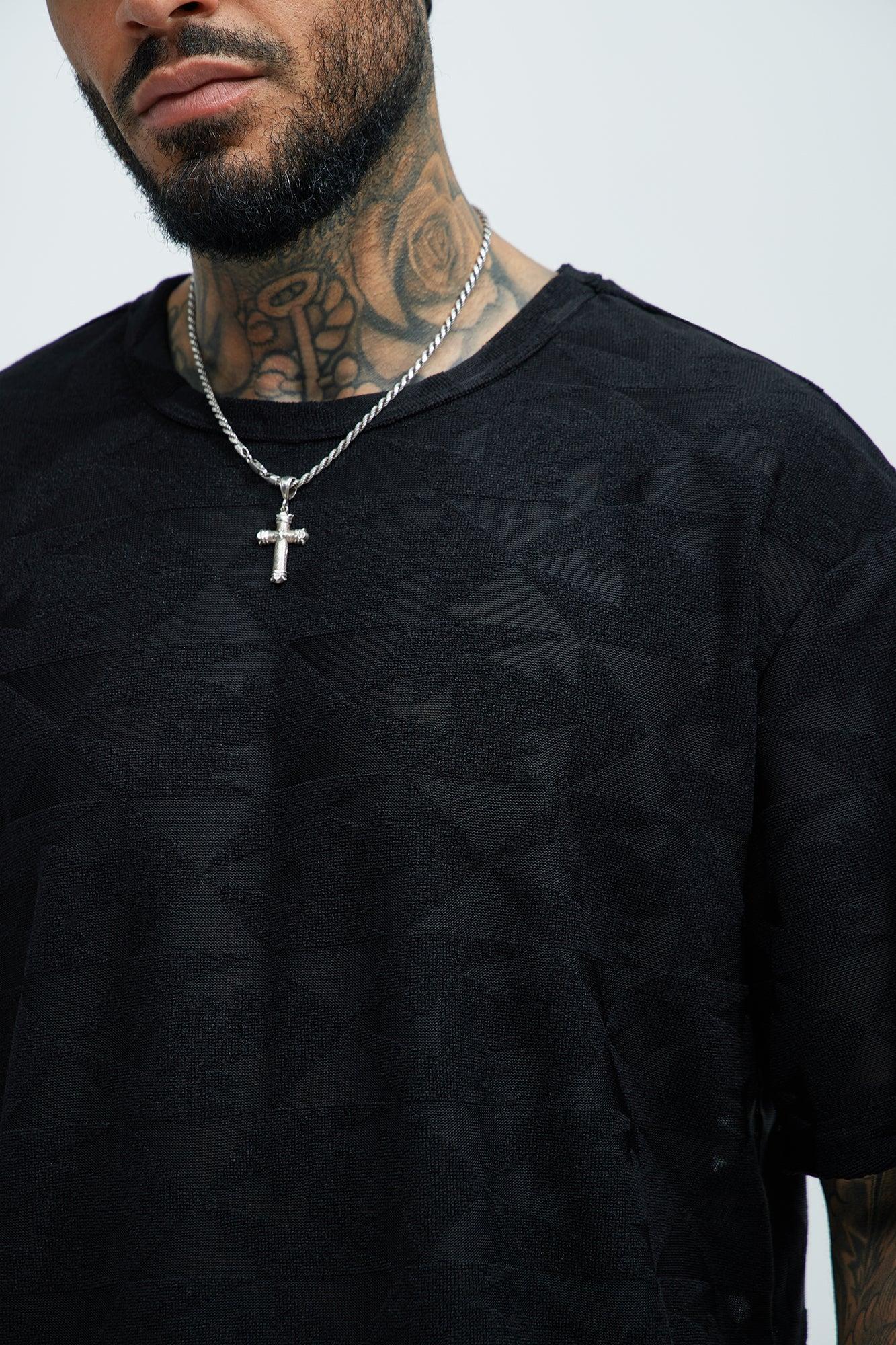 Binney Jacquard Relaxed Short Sleeve Tee - Black Product Image