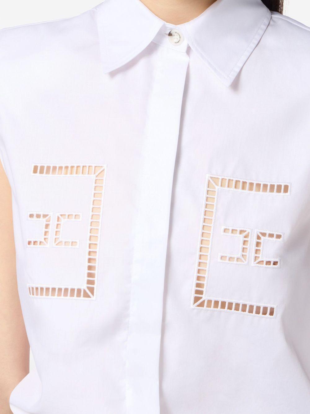 logo-perforated shirt dress Product Image