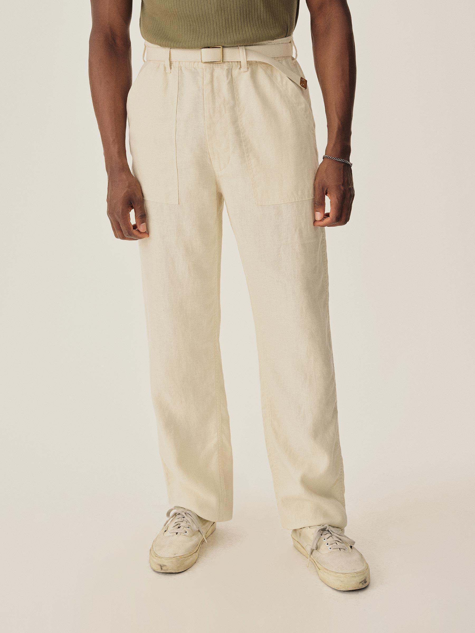 Worn White Loomed Linen OG-107 Fatigue Pant Product Image