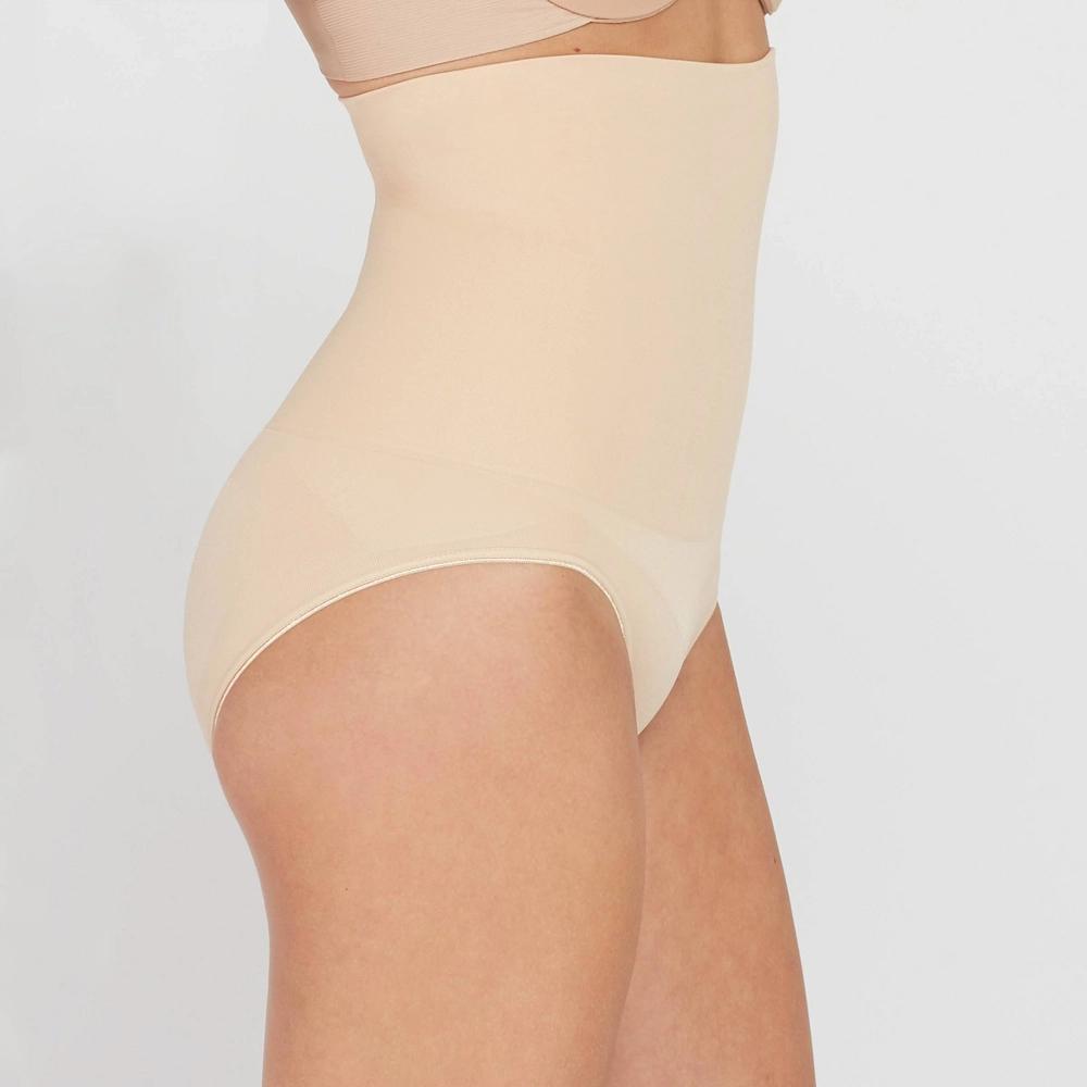ASSETS by SPANX Womens Remarkable Results High-Waist Control Briefs - Light Beige L: Tummy & Waist Slimming Shapewear Product Image