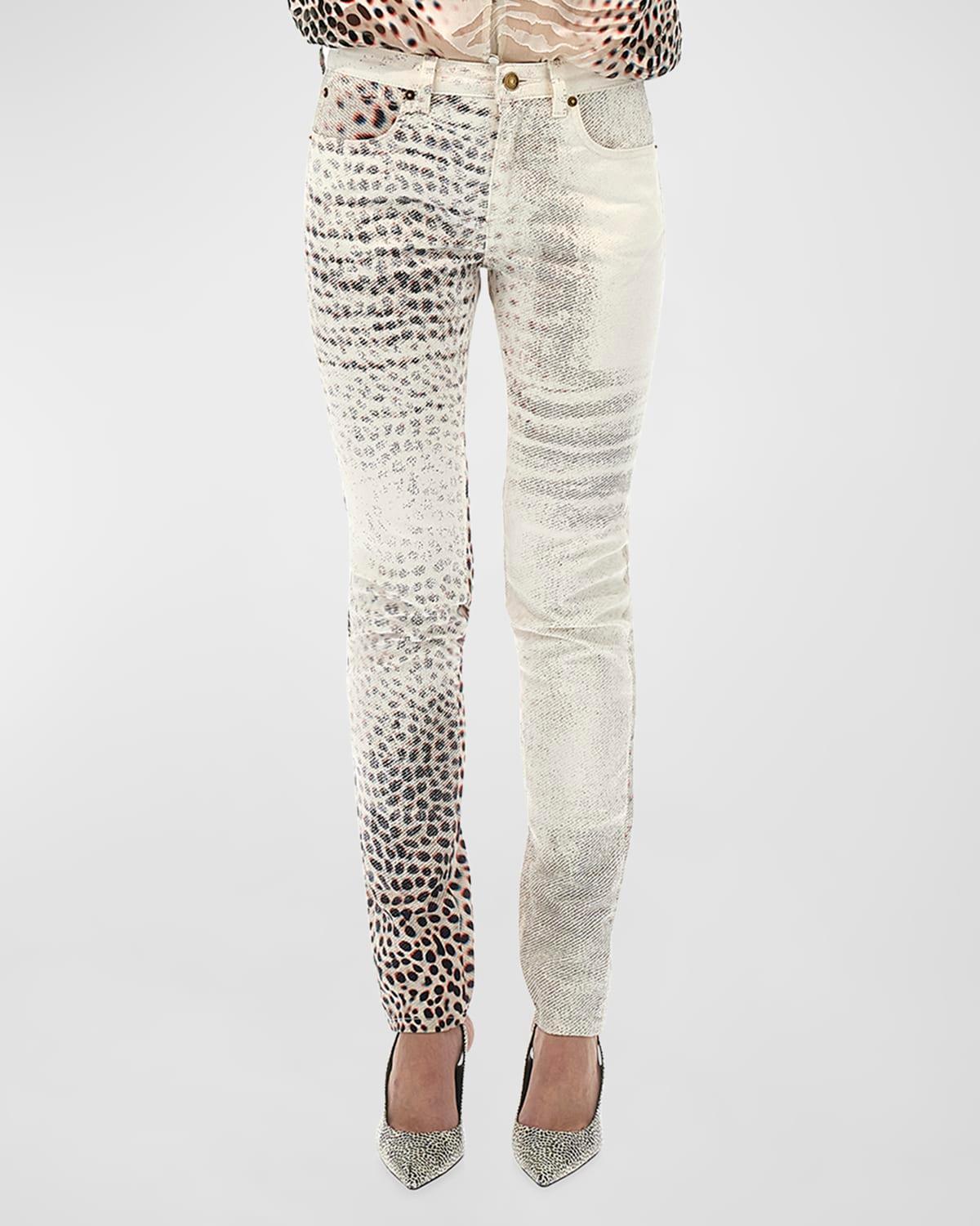 Animal Print Sheer Button Down Blouse Product Image