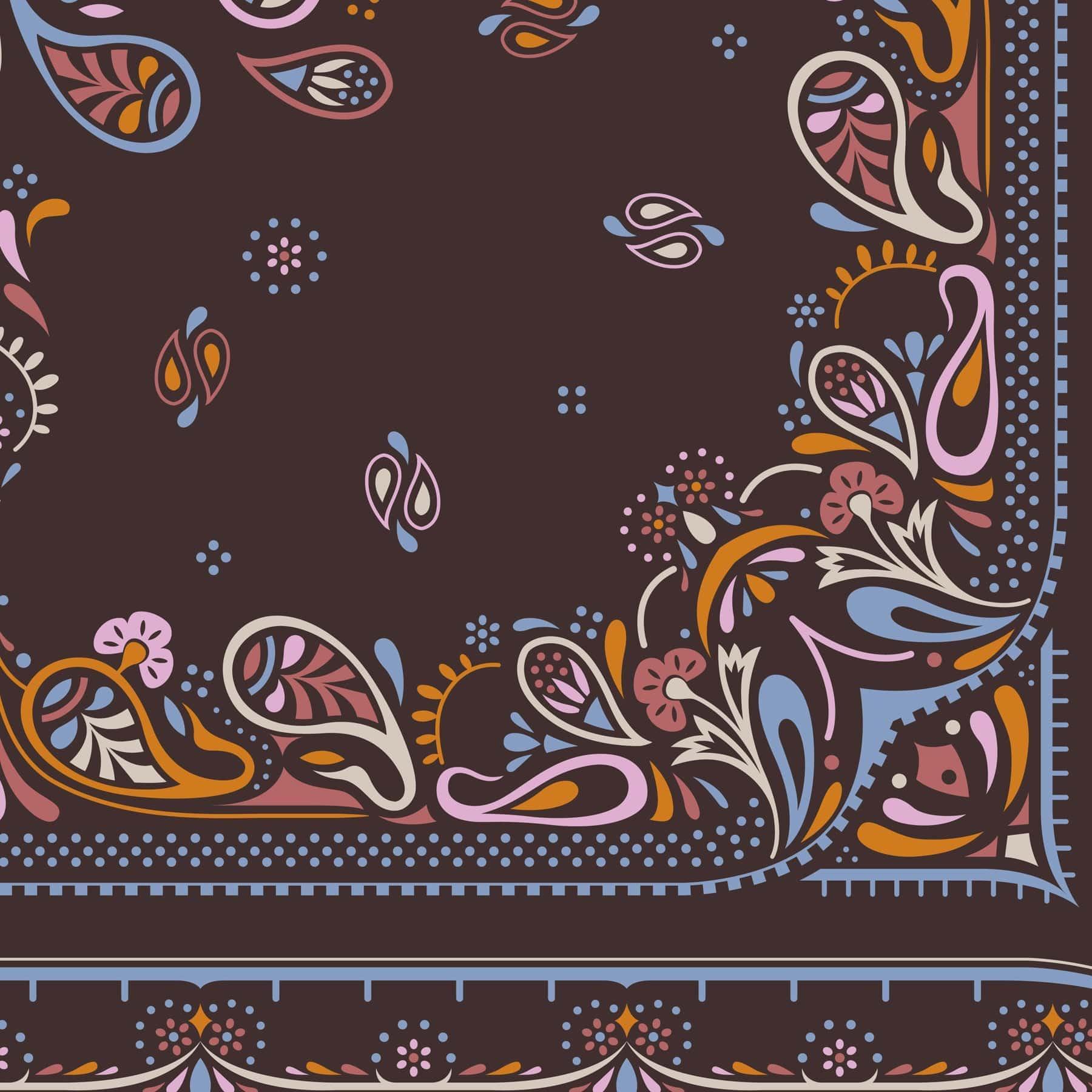 Vera Bradley Square Silk Scarf Women in Starry Paisley Coffee Bean Product Image