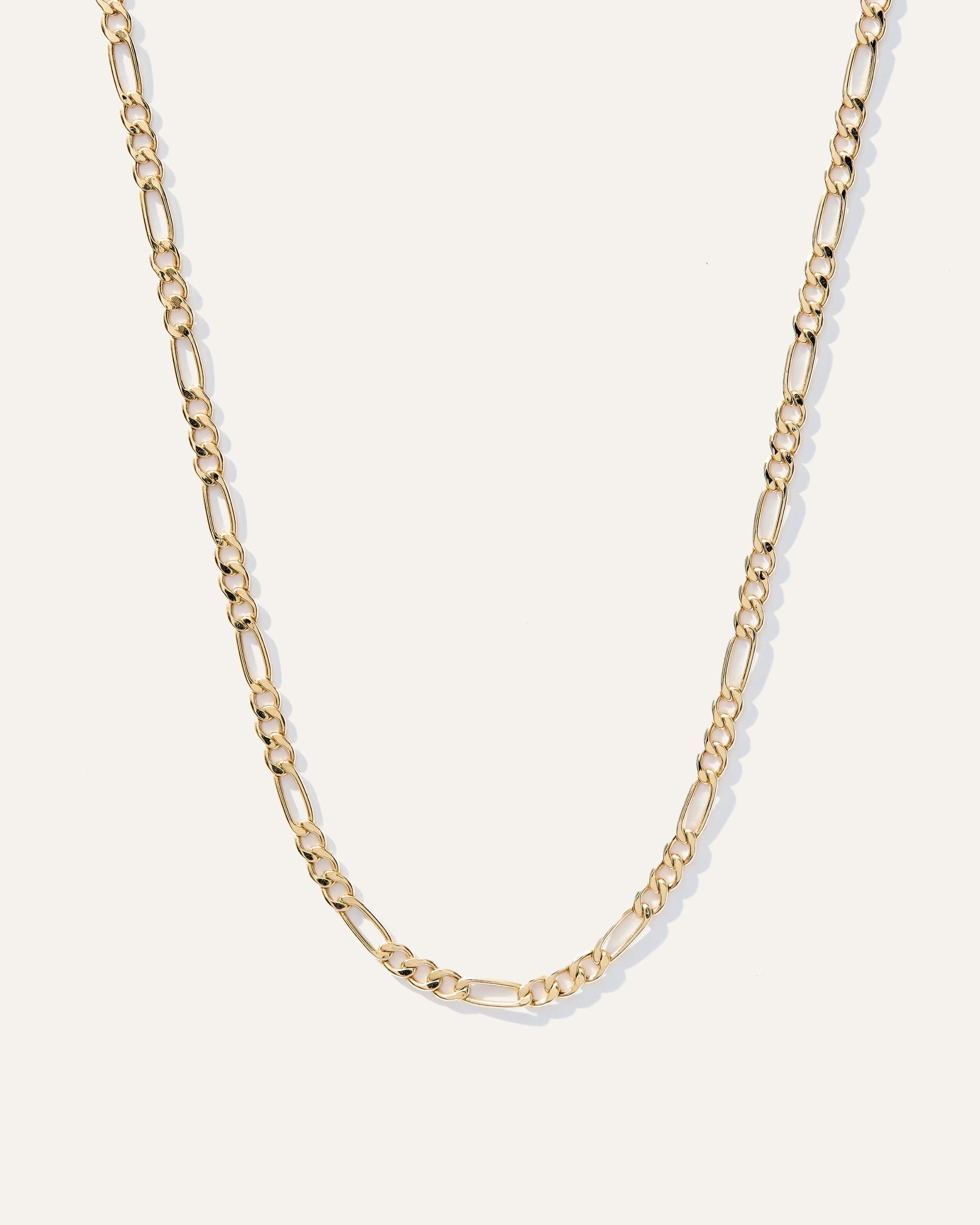 14K Gold Figaro Chain Necklace Product Image