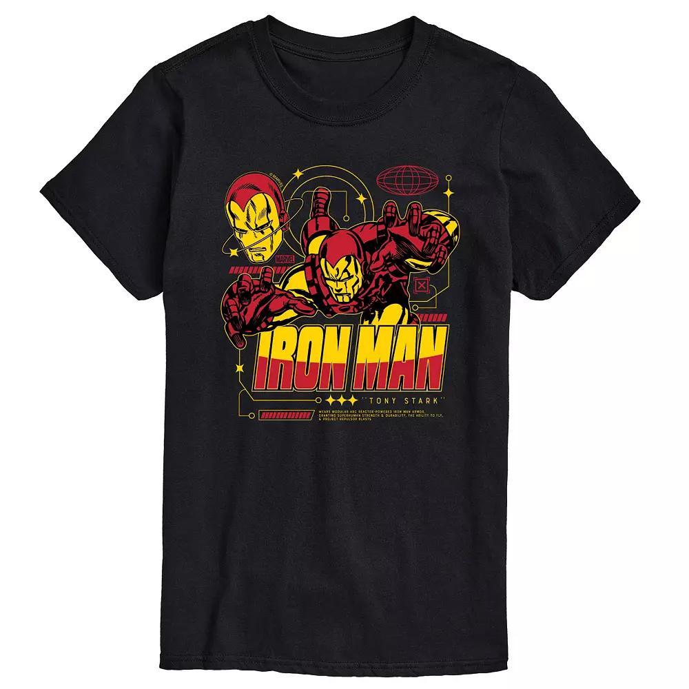 Big & Tall Marvel Iron Man Armor Specs Graphic Tee, Mens Product Image