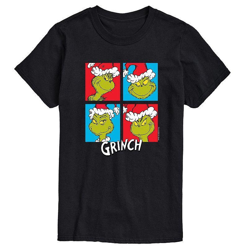 Men's Dr. Seuss Grinch Grid Tee, Size: Large, Black Product Image