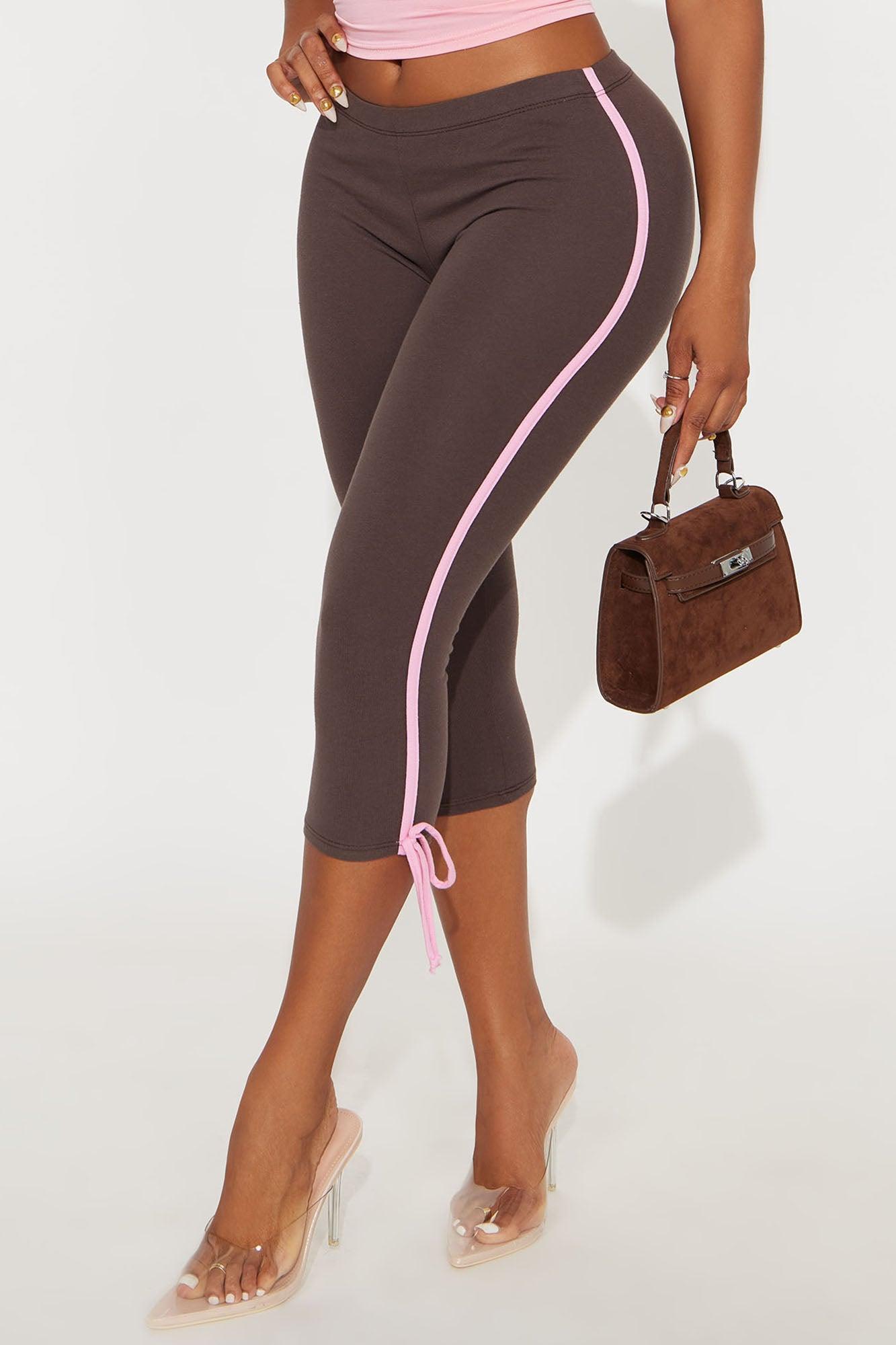 Lana Striped Capri Legging - Brown/combo Product Image