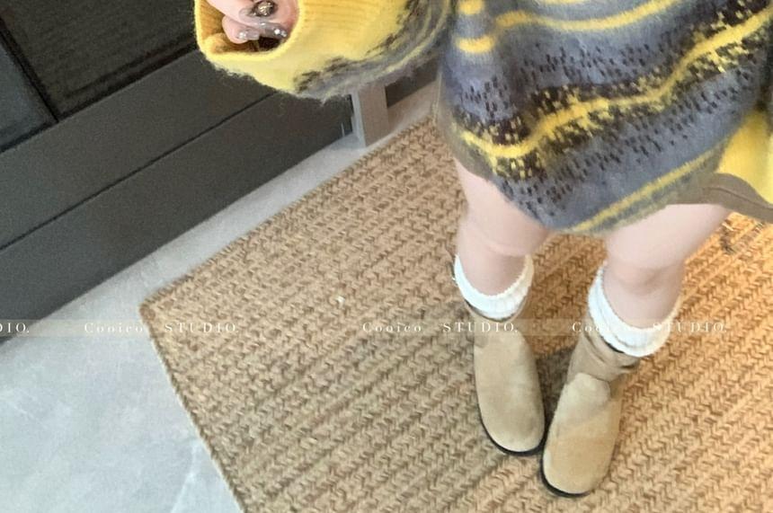 V-Neck Color Block Oversized Sweater Product Image