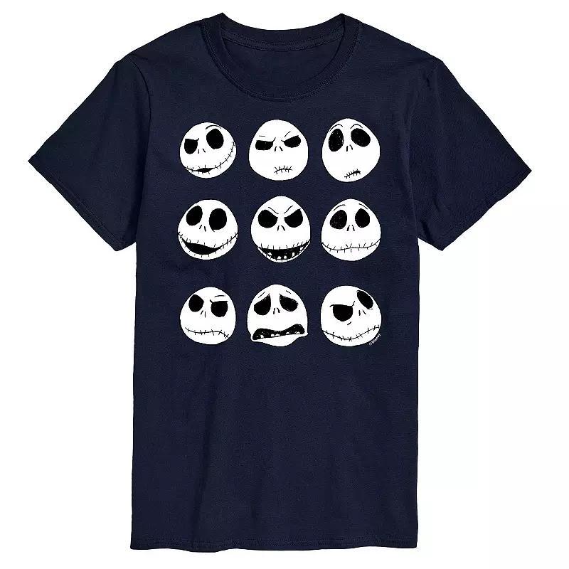 Disneys The Nightmare Before Christmas Jack Skellington Mens Grid Graphic Tee Grey Military Green Product Image
