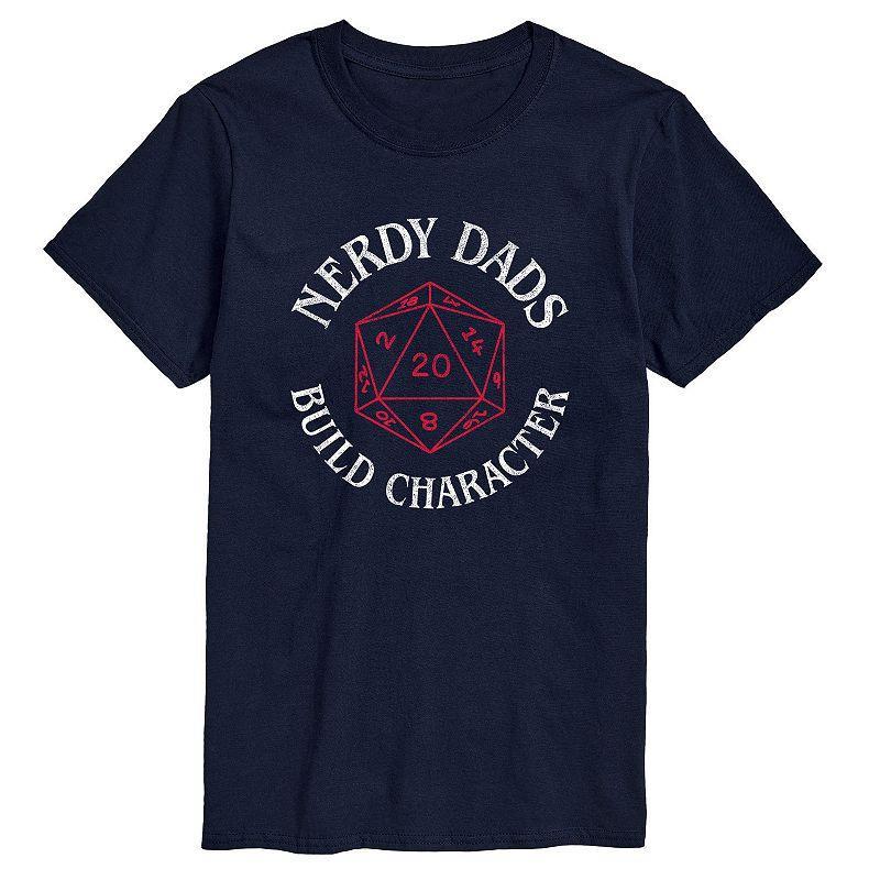Big & Tall Nerdy Dads Build Character D20 Graphic Tee, Mens Product Image