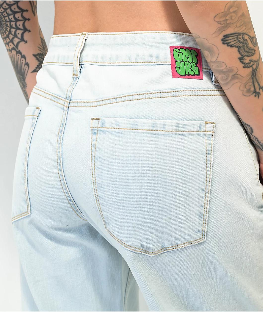 Empyre Tara Low Rise Whisper Wash Denim Skate Jeans Product Image