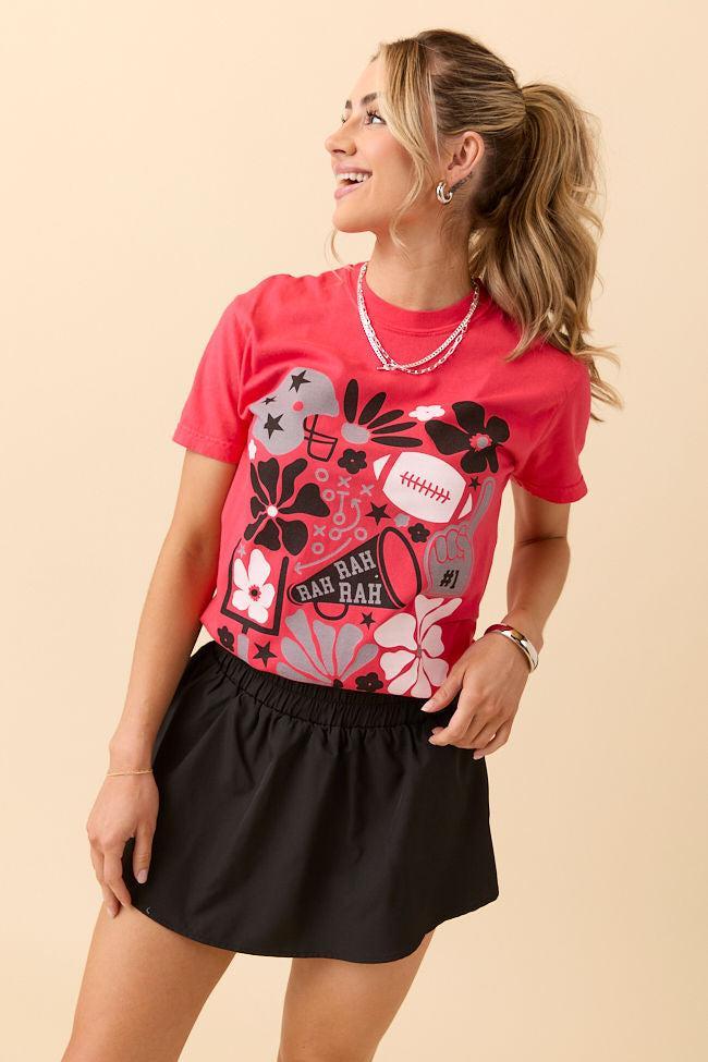 Floral Football Icon Print Paprika Graphic Tee Product Image