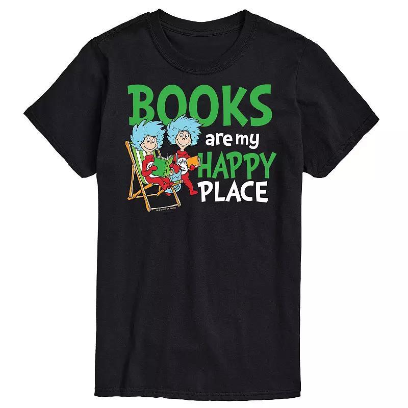 Big & Tall Dr. Seuss Books Are My Happy Place Graphic Tee, Mens Blue Product Image