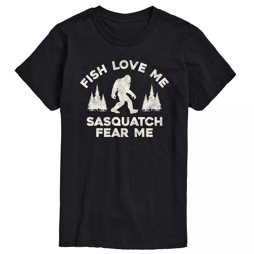 Mens Sasquatch Fear Me Fish Love Me Graphic Tee Product Image