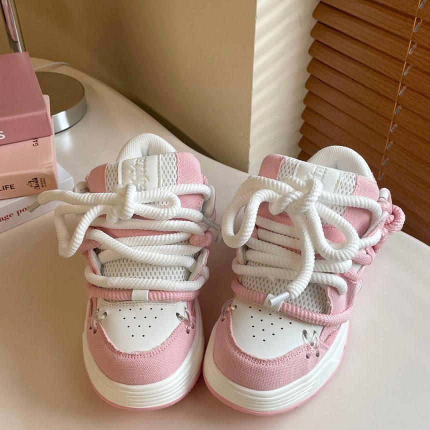 Platform Panel Mesh Sneakers Product Image