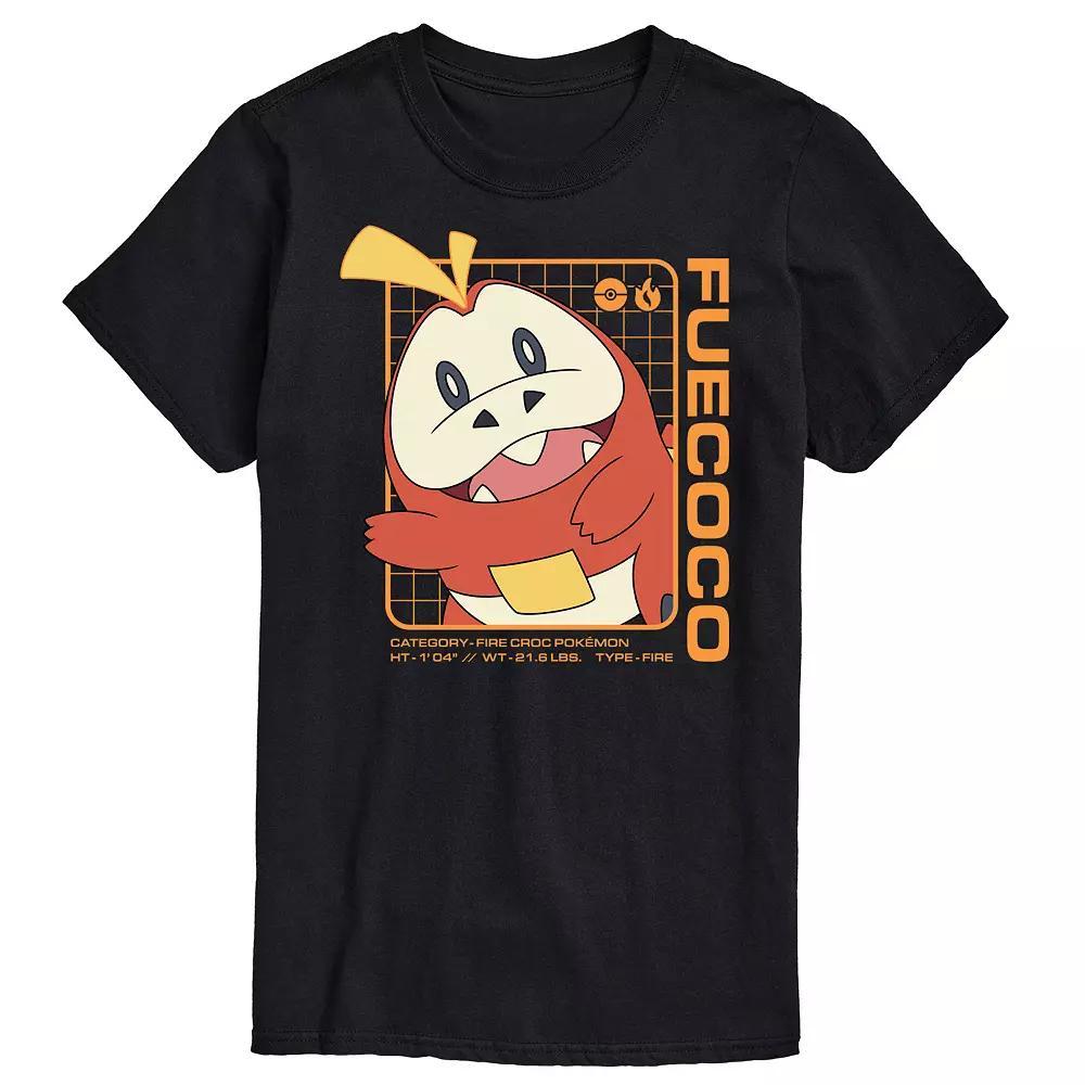 Big & Tall Pokemon Fuecoco Stats Graphic Tee, Mens Product Image
