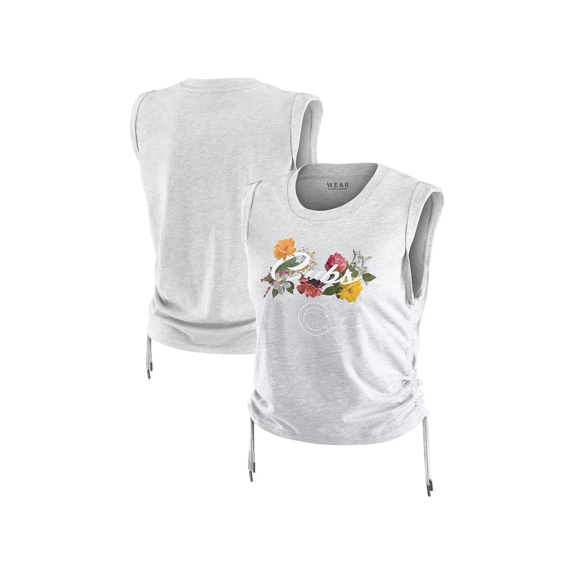 Women's WEAR by Erin Andrews  Heather Gray Cleveland Guardians Cinched Tank Top, Size: Small, Grd Grey Product Image