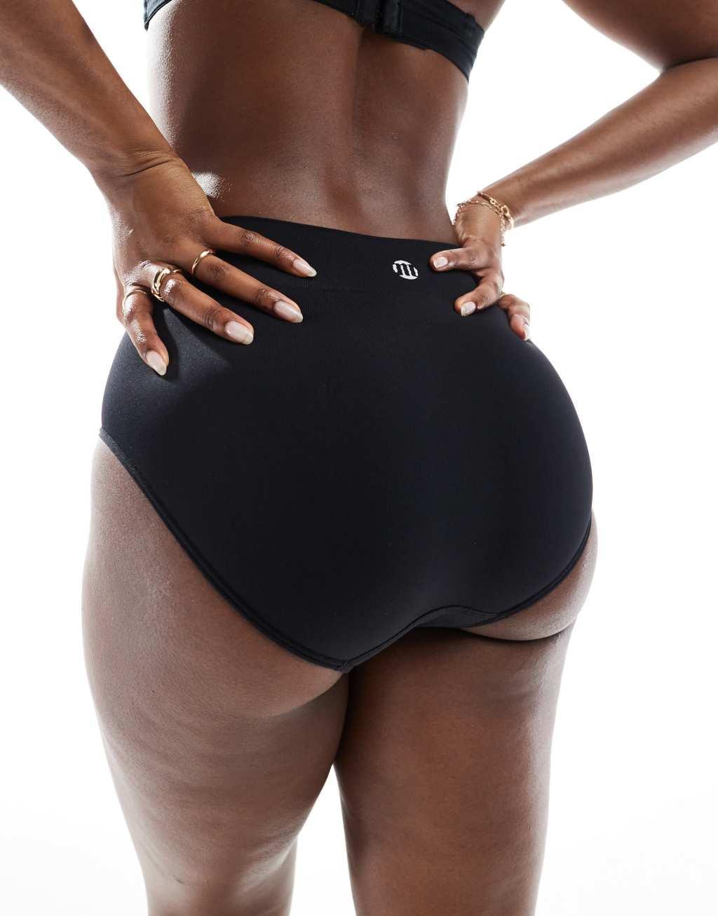 Modibodi ModiComfort Seamless Full briefs 2 Pack Light-Moderate in black Product Image