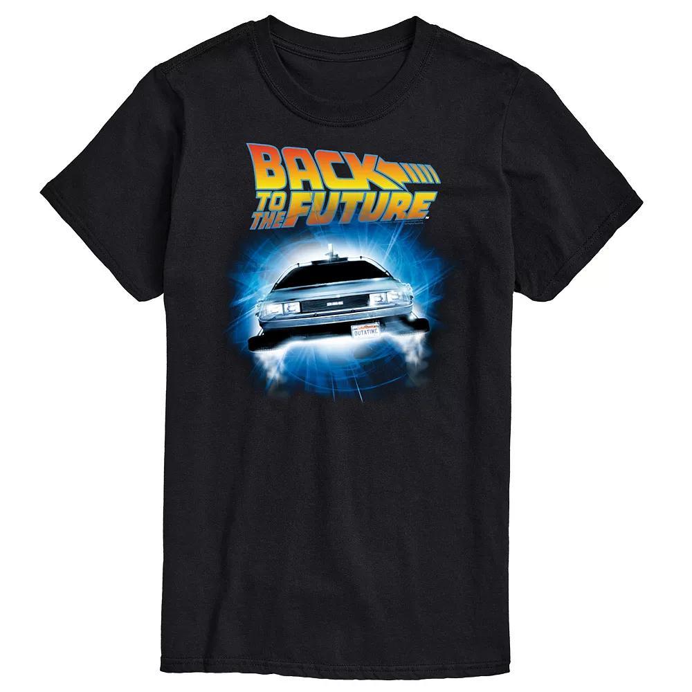 Big & Tall Back To The Future Logo And Delorean Graphic Tee, Mens Blue Product Image