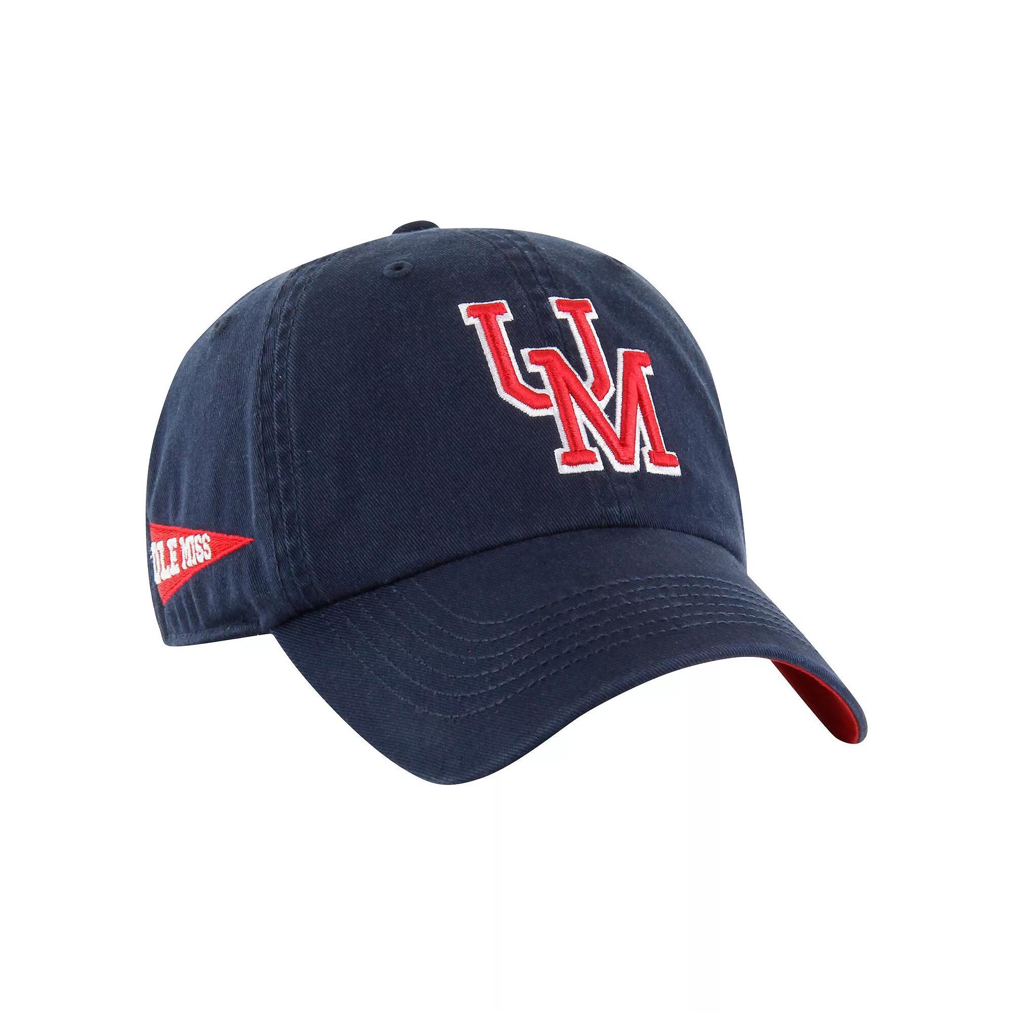 Men's '47 Navy Ole Miss Rebels Vintage Sure Shot Franchise Fitted Hat, Size: Large, Blue Product Image