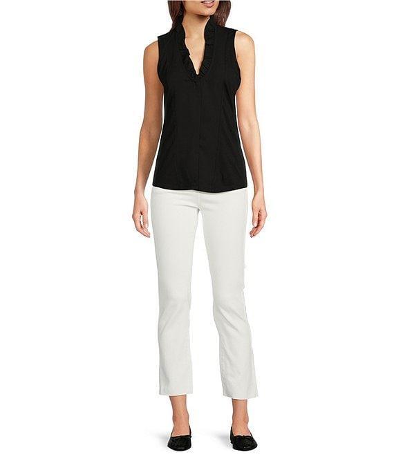 NIC + ZOE Woven Ruffled V-Neck Sleeveless Around Tank Top Product Image