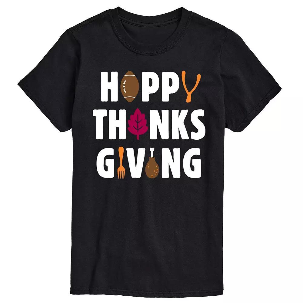 Men's Happy Thanksgiving Icons Graphic Tee, Size: XL, Blue Product Image