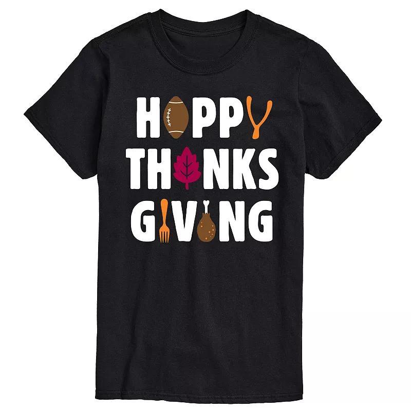 Men's Happy Thanksgiving Icons Graphic Tee, Size: XL, Blue Product Image