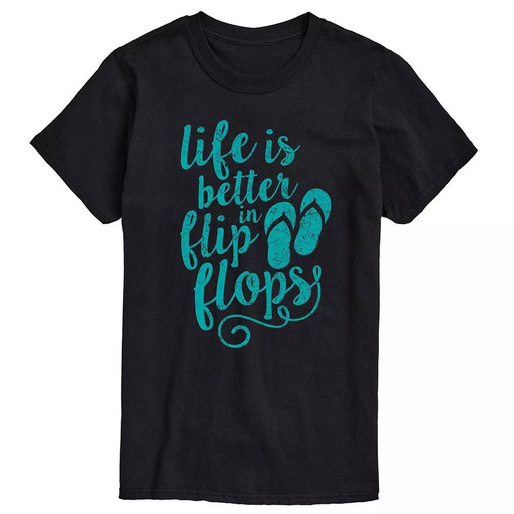 Big & Tall Life Better In Flip Flops Tee, Mens Product Image