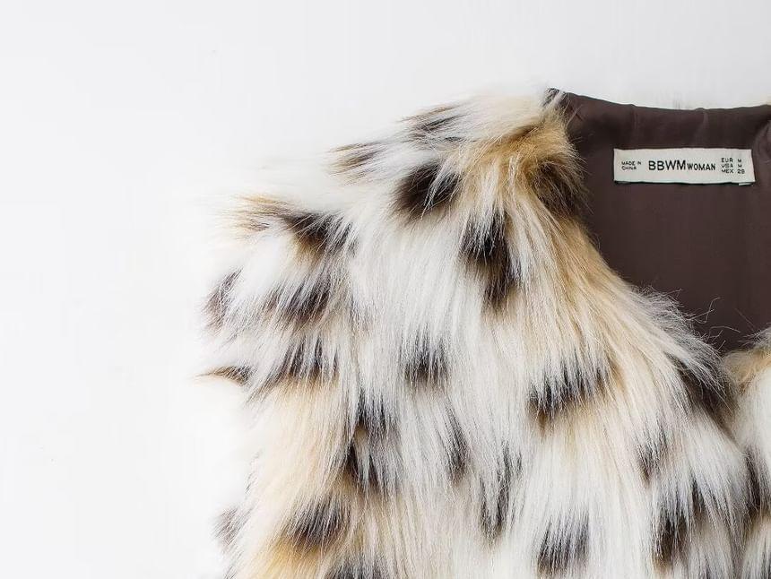 Animal Print Fluffy Vest Product Image