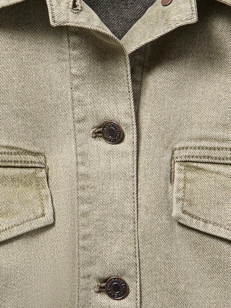 Sunwashed Denim Utility Jacket - Olive Haze Wash Product Image
