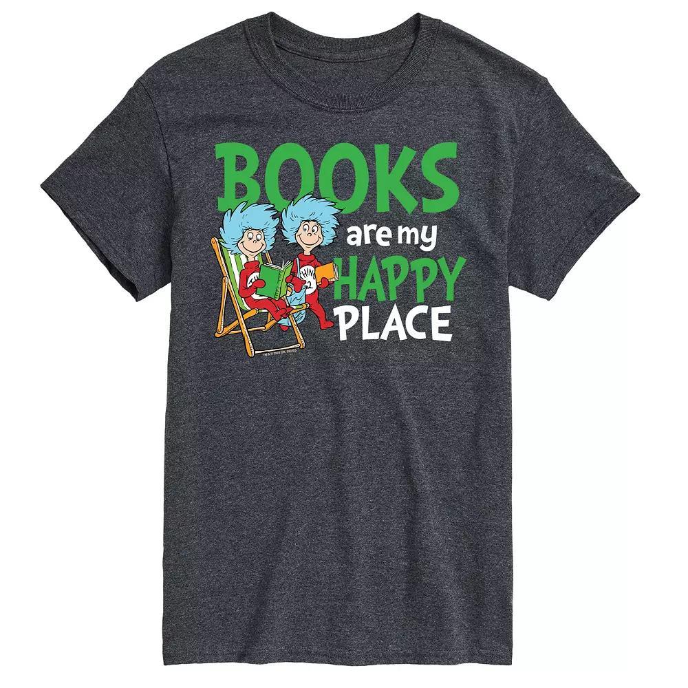 Big & Tall Dr. Seuss Books Are My Happy Place Graphic Tee, Mens Blue Product Image