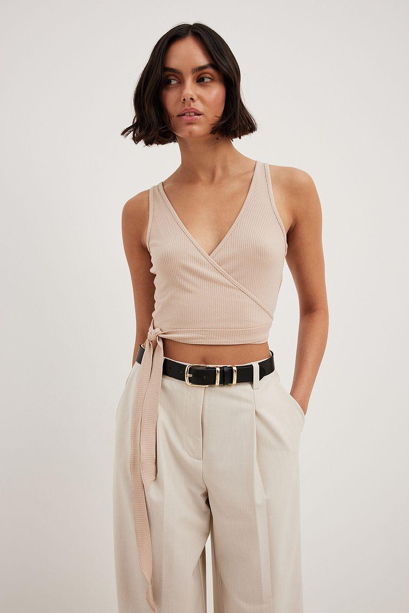 Wrap Detail Rib Singlet Product Image