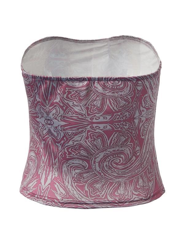 Random Print Bandeau Crop Top Product Image