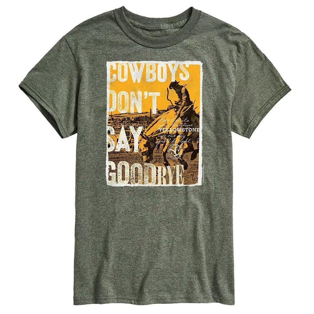 Mens Yellowstone Cowboys Dont Say Goodbye Graphic Tee Red Product Image