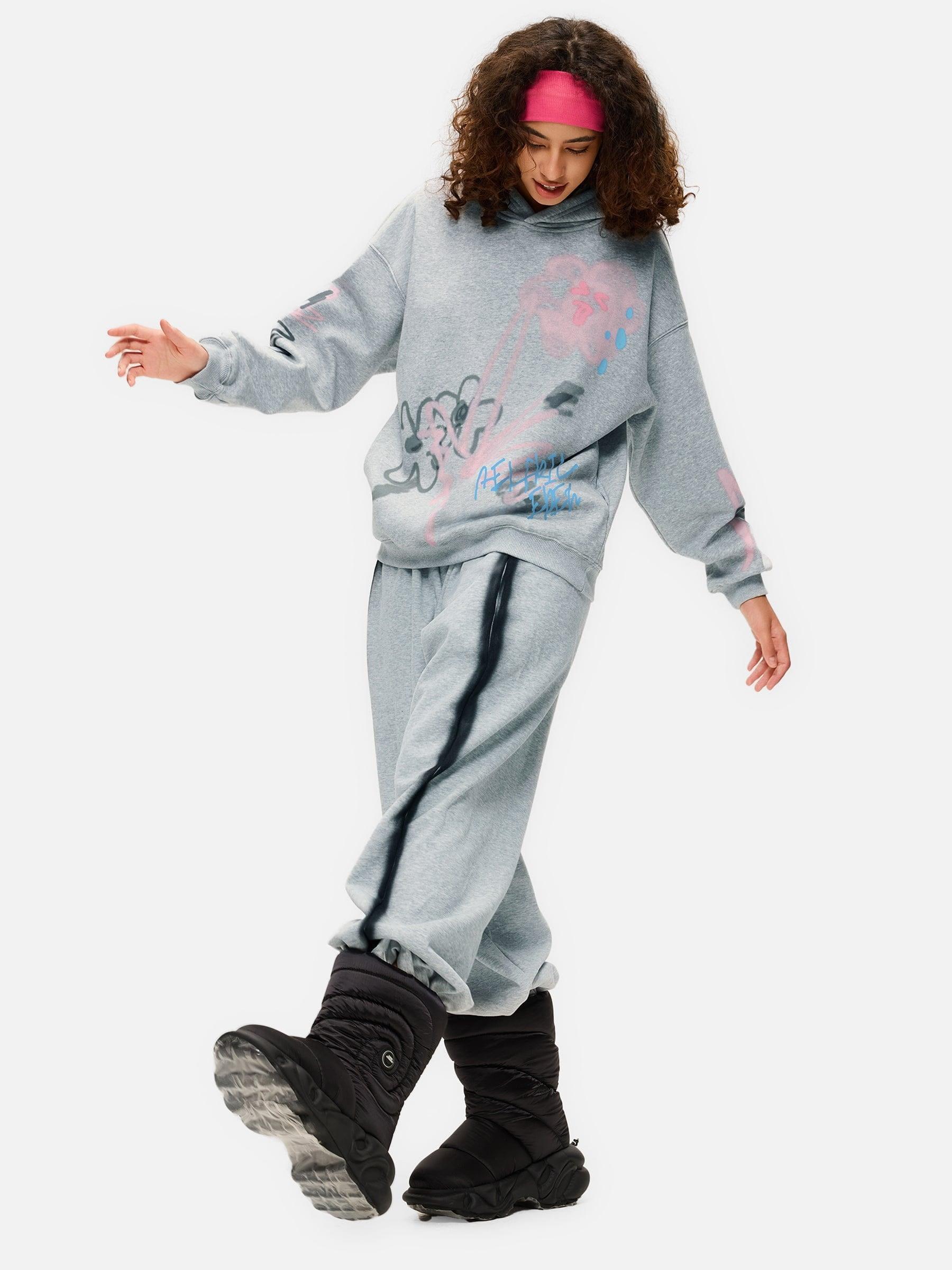 Aelfric Eden Cartoon Graffiti Print Hoodie Product Image