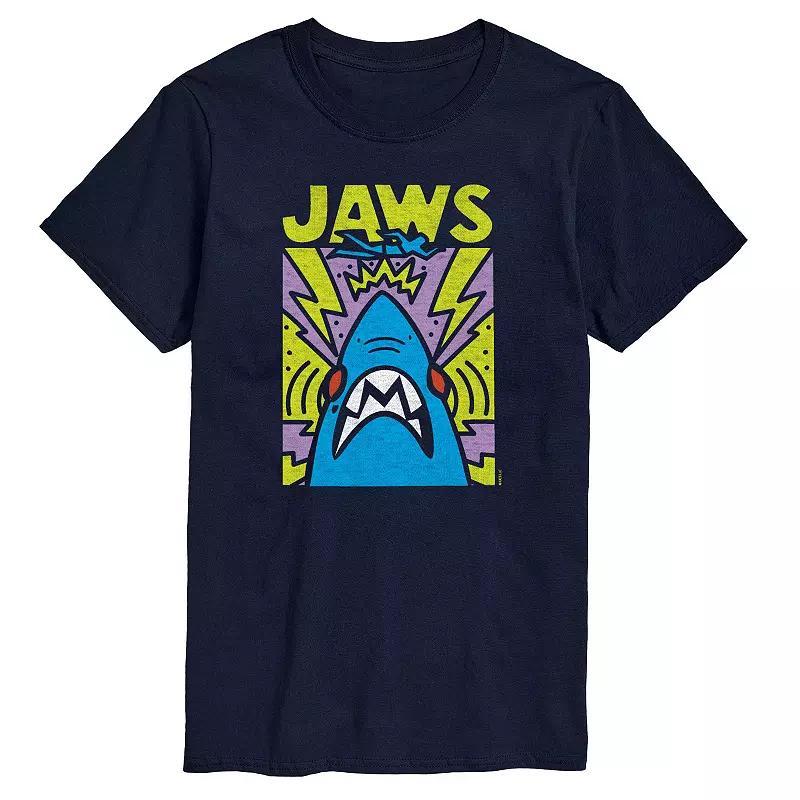 Mens Jaws Poster Doodles Graphic Tee Blue Product Image