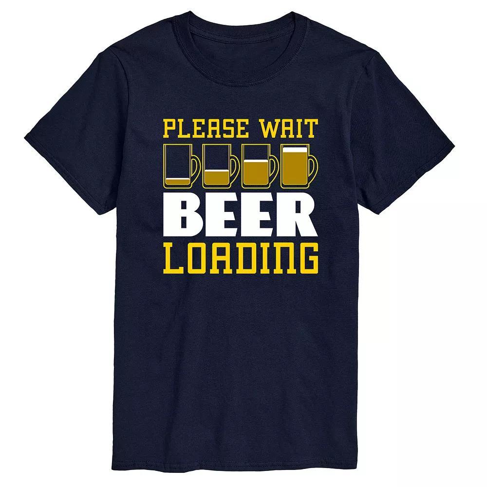 Mens Beer Loading Graphic Tee Blue Product Image