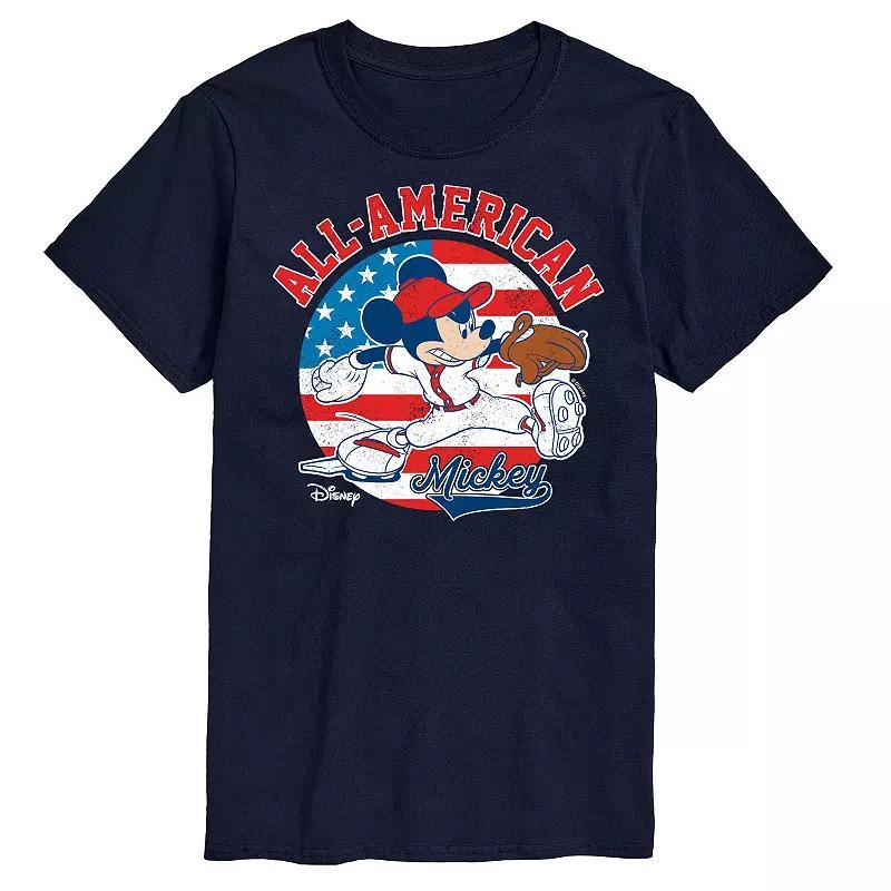 Disney's Mickey Mouse Big & Tall Americana Baseball Graphic Tee, Men's, Size: 4XB, Gray Product Image