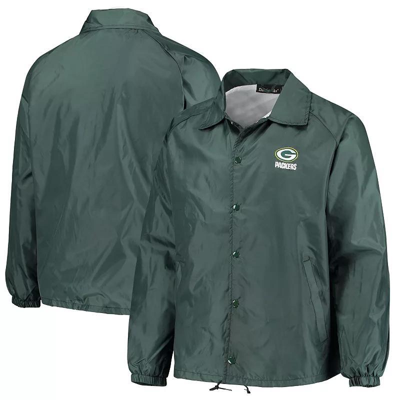 Men's Green Green Bay Packers Coaches Classic Raglan Full-Snap Windbreaker Jacket, Size: Small Product Image