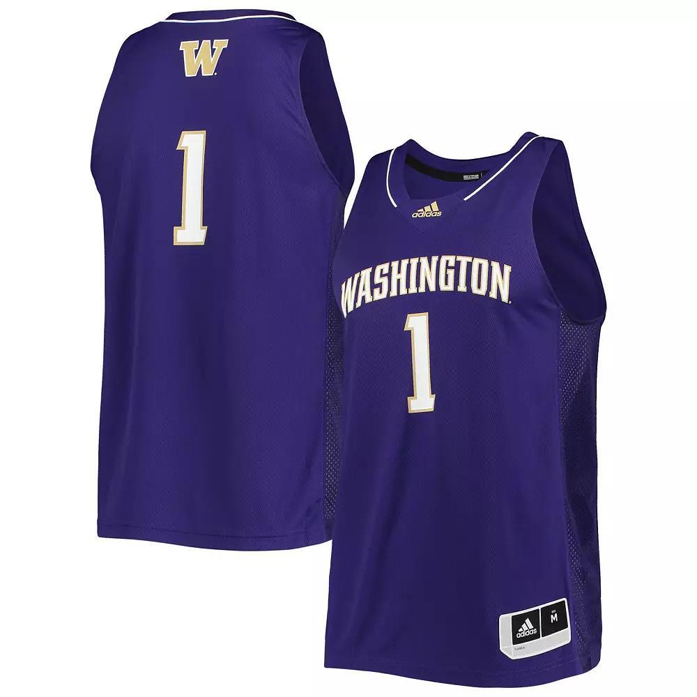 Mens adidas #1 Washington Huskies Team Swingman Basketball Jersey Product Image