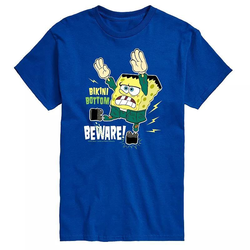 Big & Tall Spongebob Bikini Bottom Beware Graphic Tee, Mens Product Image