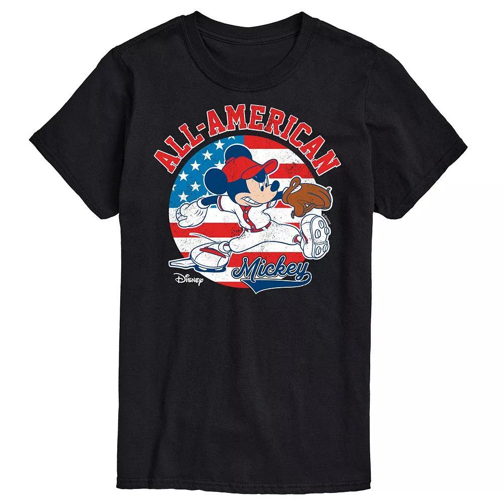 Disney's Mickey Mouse Big & Tall Americana Baseball Graphic Tee, Men's, Size: 4XB, Gray Product Image