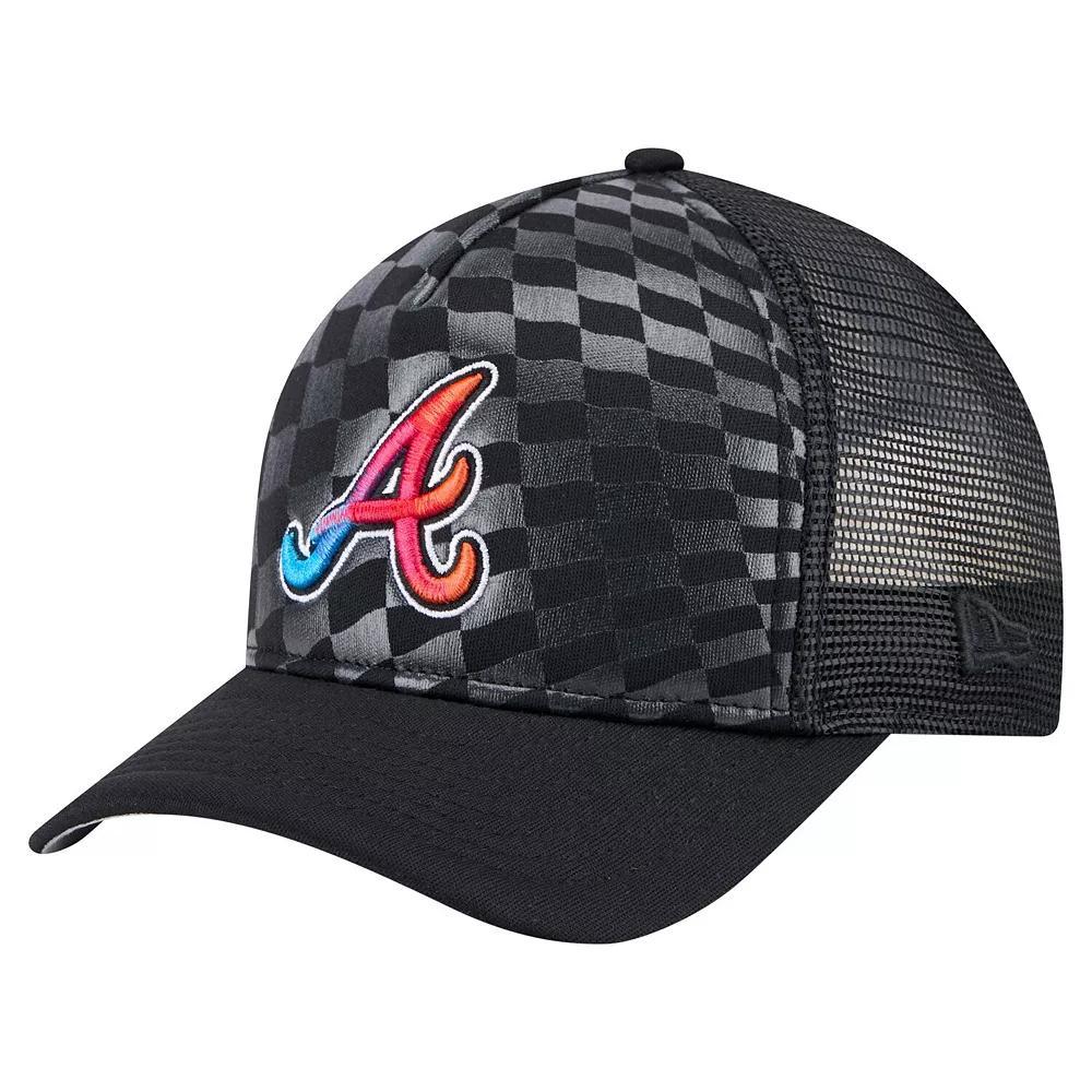 Mens New Era Atlanta Braves Gradient 9FORTY A-Frame M-Crown Trucker Adjustable Hat Product Image